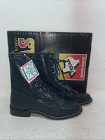 New Youth Navy Lace Up Texas Brand Cowboy Boots. 3255 3.5 3 1/2 D. 22-41