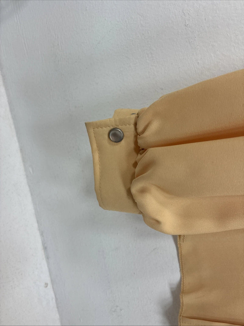 New Women’s H Bar C Yellow Design Long Sleeve Pearl Snap Size 38 II-78