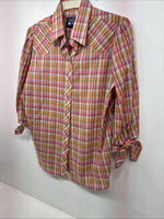 New Women’s Panhandle Slim Multicolor Plaid Long Sleeve Pearl Snap 16 X 38 II-18