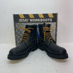 New Women’s Black Lace up Steel Toe Acme Cowboy Boots. 8075 10 M. 15-125