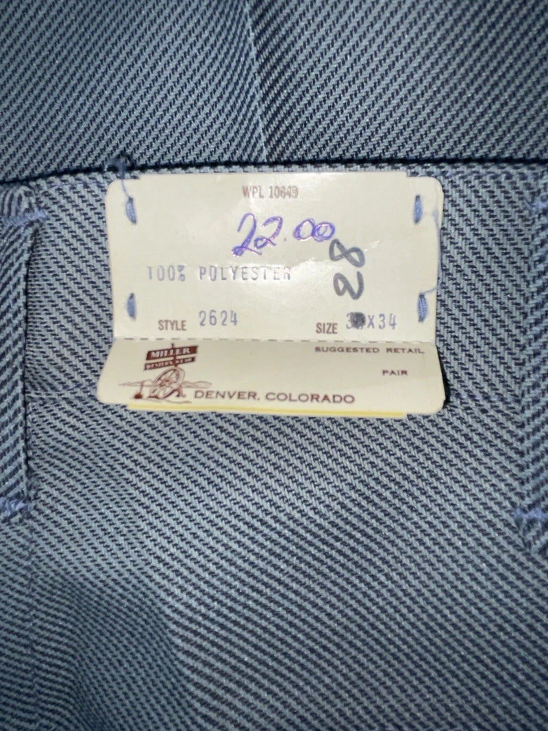 New Vintage Blue Speckled Miller Polyester Pants #2624 3A-19
