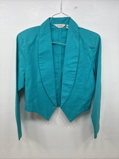 New Women’s GITANO Teal Long Sleeve Button Up Shirt Size Small TT-99