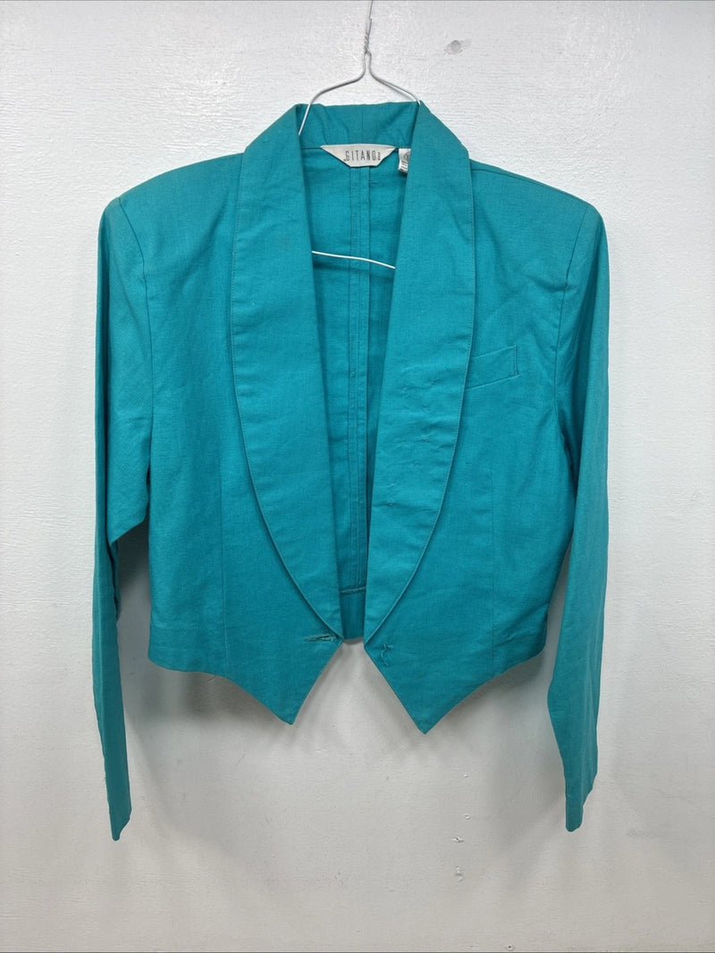 New Women’s GITANO Teal Long Sleeve Button Up Shirt Size Small TT-99