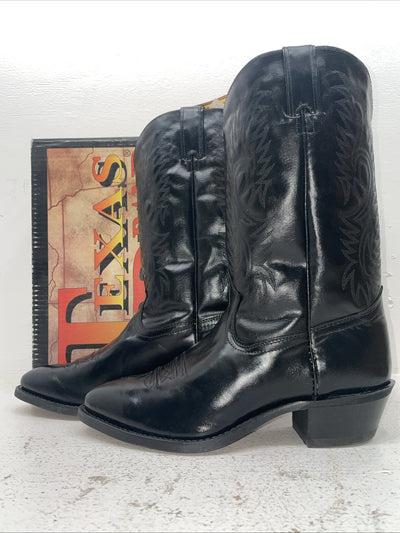 New Men’s Black Texas Brand Cowboy Boots. 5300 10.5 10 1/2 E E. 7-81