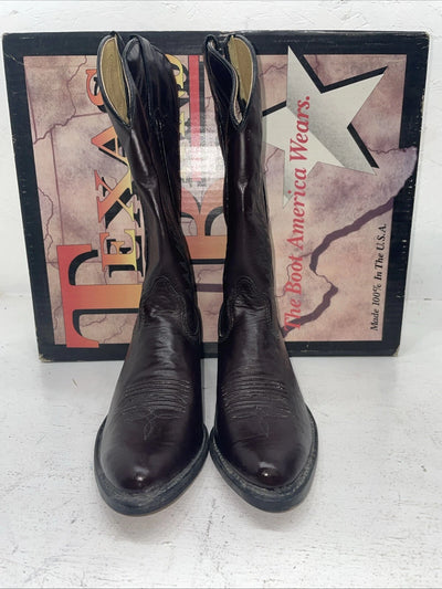 New Women’s Cherry Black Texas Brand Cowboy Boots. 4003 7 M. 18-107