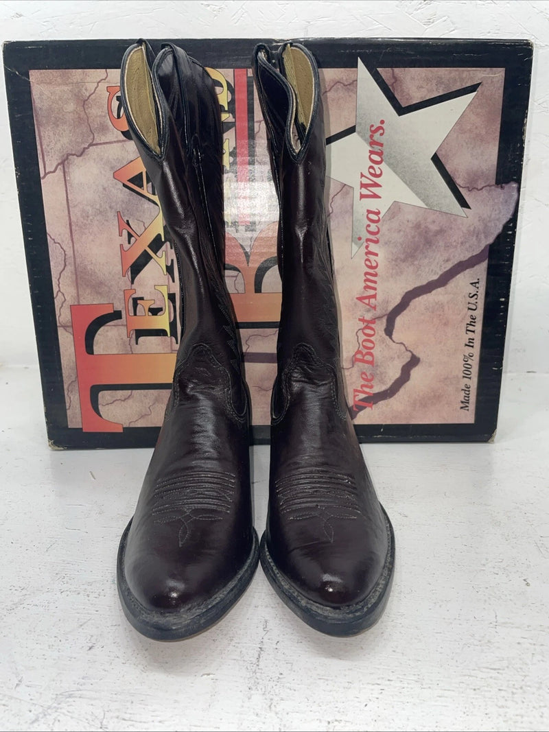 New Women’s Cherry Black Texas Brand Cowboy Boots. 4003 7 M. 18-107