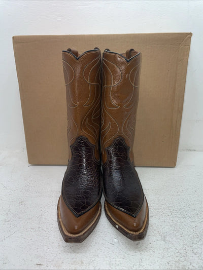 New Men’s Brown Rodeo Cowboy Boots. 7044 7 D. 1-42
