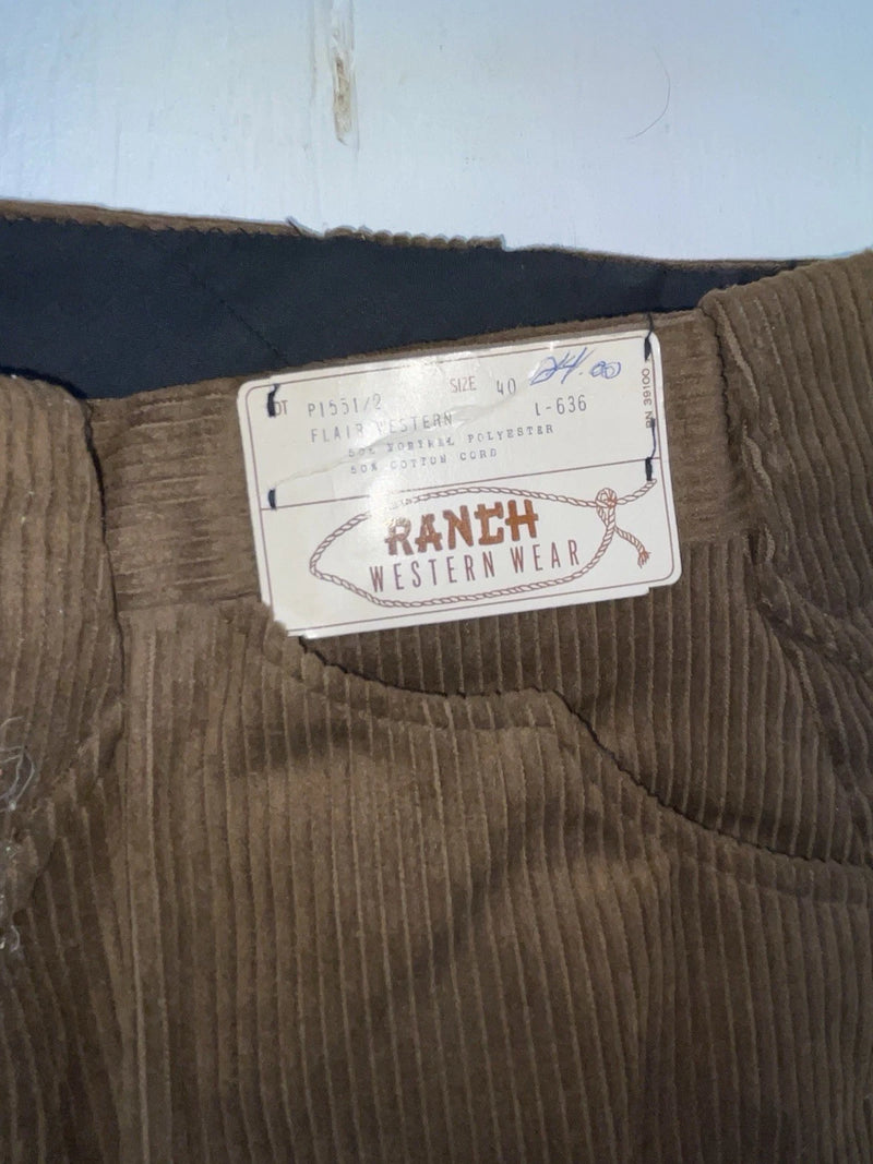 New Vintage Brown Ranch Western Wear Polyester Pants #P15512 OO-8