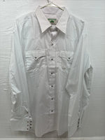 New Men’s Mesquite White Long Sleeve Pearl Snap 17.5 X 37 XL T-91