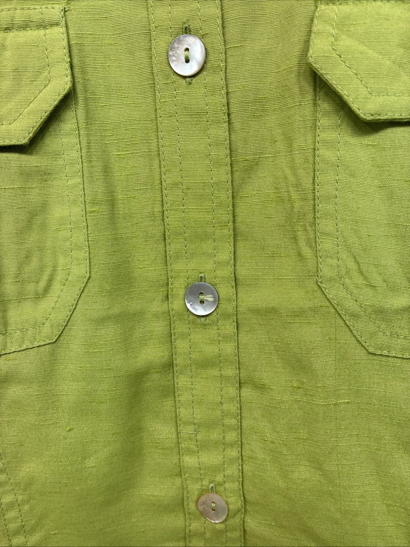 New Women’s Gordon James Green Short Sleeve Button Up Medium KK-19