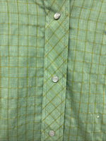 New Men’s Panhandle Slim Green Plaid Long Sleeve Pearl Snap Size 12 KK-61