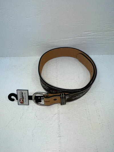 New Black Genuine Leather Perkies Tooled 30” Belt #8801 JJ-149