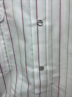 New Men’s Mesquite White Stripe Long Sleeve Pearl Snap 16 Large CC-62