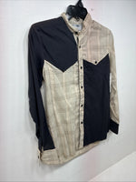 New Kids Cowboy Threads Black Yellow Plaid Long Sleeve Button Up Size 16 DD-83