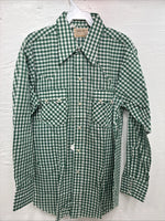 New Men’s Dee-Cee Green Checkered Long Sleeve Pearl Snap Medium O-36