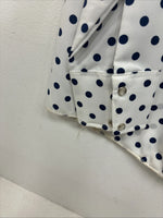 New Women’s Dickson Jenkins White Polkadot Long Sleeve Pearl Snap Size 32 KK-59
