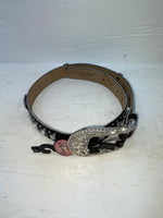New Black Genuine Leather Blazin Roxx Silver Bling Cross S Belt #N3510401 Z-103