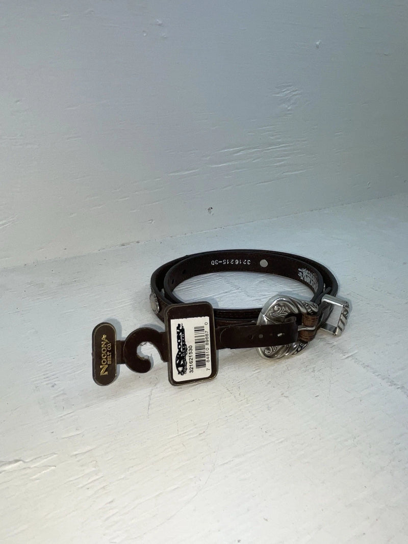 New Brown Genuine Leather Nocona Silver Pendent 30” Belt #3216215 NN-31