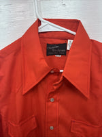 New Men’s Champion Western Orange Long Sleeve Pearl Snap 16 X 35 Large DD-46