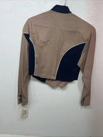 New Women’s 1849 Authentic Ranchwear Blue Tan Western Show Shirt XL #2720 UU-27