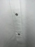 New Men’s White Blue Cumberland Outfitters Pearl Snap Long Sleeve Medium I-54