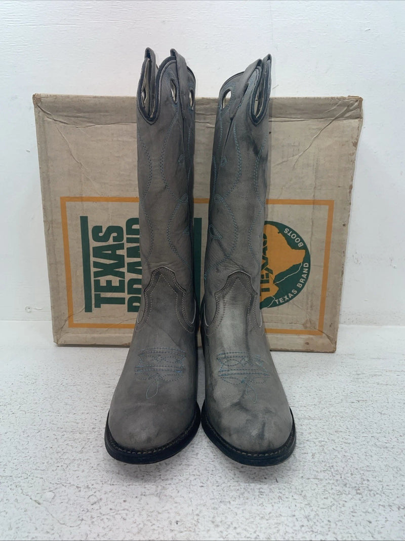 New Youth Gray Texas Brand Cowboy Boots. B 192 6 D. 2-148