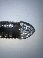 New Black Genuine Leather Nocona Silver Bling Cross XL Belt #N1330999 Z-80
