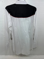 New Men’s ELY Diamond White Fire Design Long Sleeve Pearl Snap Large AA-15