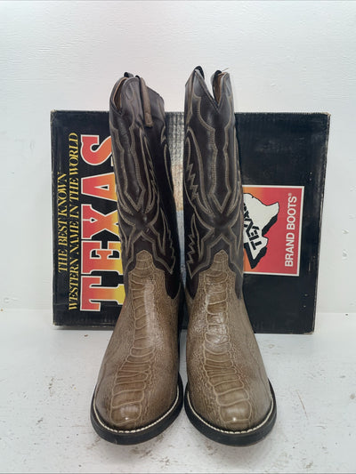 New Men’s Brown Texas Brand Cowboy Boots. 5041 10.5 10 1/2 D. 8-35