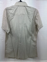 New Men’s White Horse Yellow Stripe Short Sleeve Pearl Snap Large CC-45