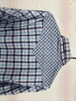 New Men’s Stockman Blue Plaid Long Sleeve Pearl Snap 14.5 Small AA-67
