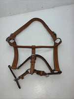 New Light Oil Brown Leather Jewl Bling Full horse Show Halter 3C-17