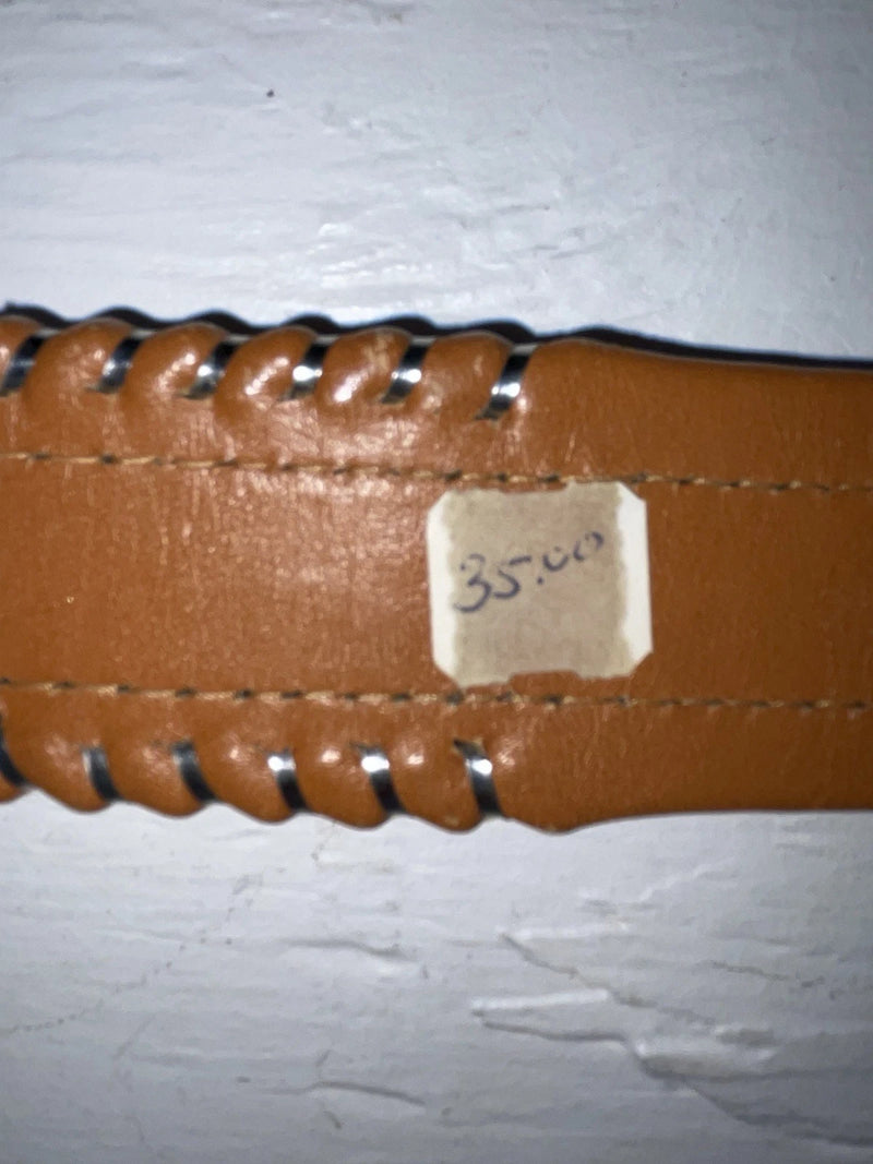 New Brown Genuine Leather Longhorn Weaved 32” Belt #82807 JJ-55
