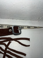 NOS Brown Show Western Chaps With Fringe Adjustable 44” Waist  I-61