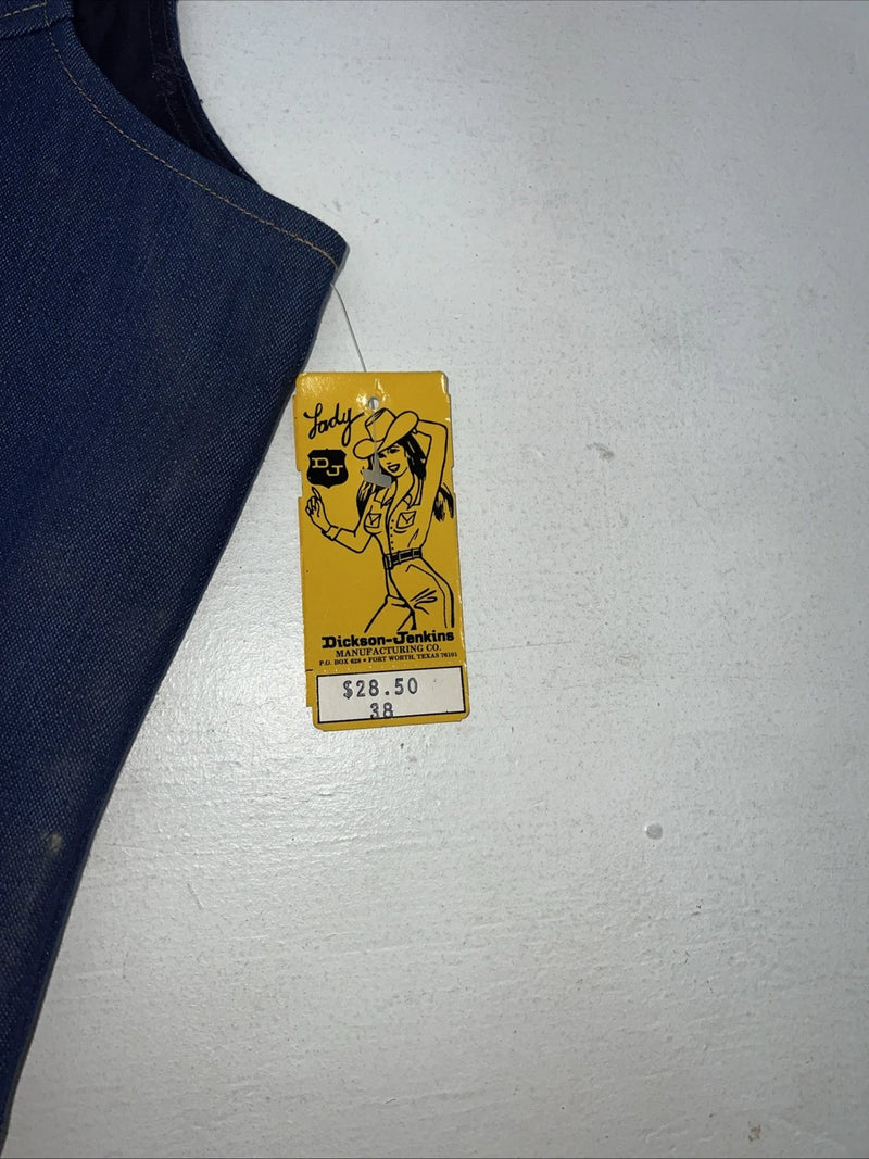 New Dickson Jenkins Blue Denim Vest Medium #7080 UU-38