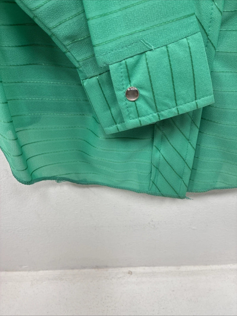 New Women’s Dickson Jenkins Green Long Sleeve Pearl Snap Size 34 MM-94
