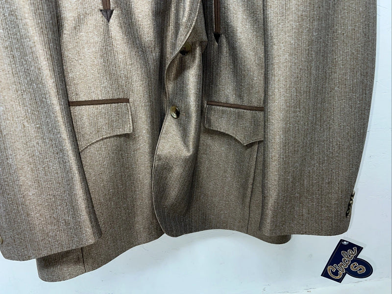 New Men’s Circle S Brown Suit Jacket 42 #24244 II-600