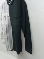 New Men’s Green White Cowboy Threads Button Up Long Sleeve Shirt Medium I-59