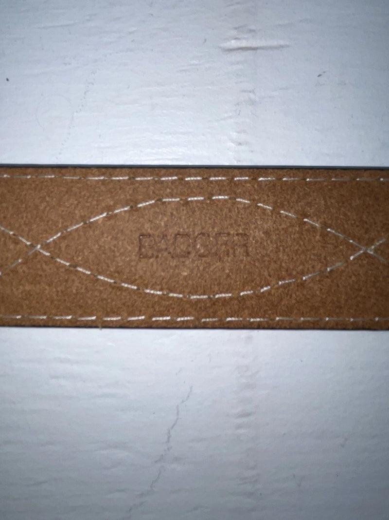 New Black Genuine Leather Badger Stitched 32” Belt #B1340 Z-174