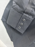 New ELY Tuxedo Black Long Sleeve Button Up English Shirt XL AA-50