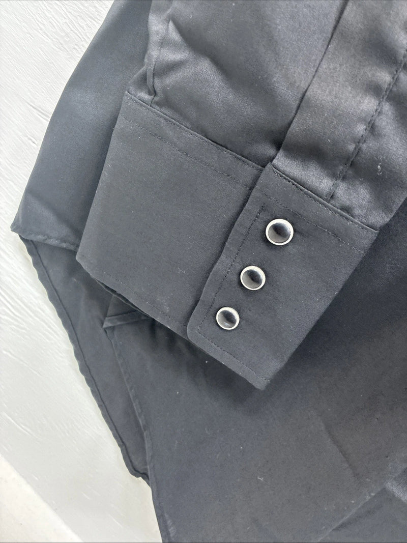 New ELY Tuxedo Black Long Sleeve Button Up English Shirt XL AA-50