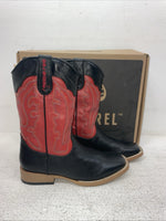 New Youth Black DBL Barrel Cowboy Boots. 4472001 5. 2-97