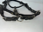 New Black Leather Full Horse Show Halter Gold accents 3C-15