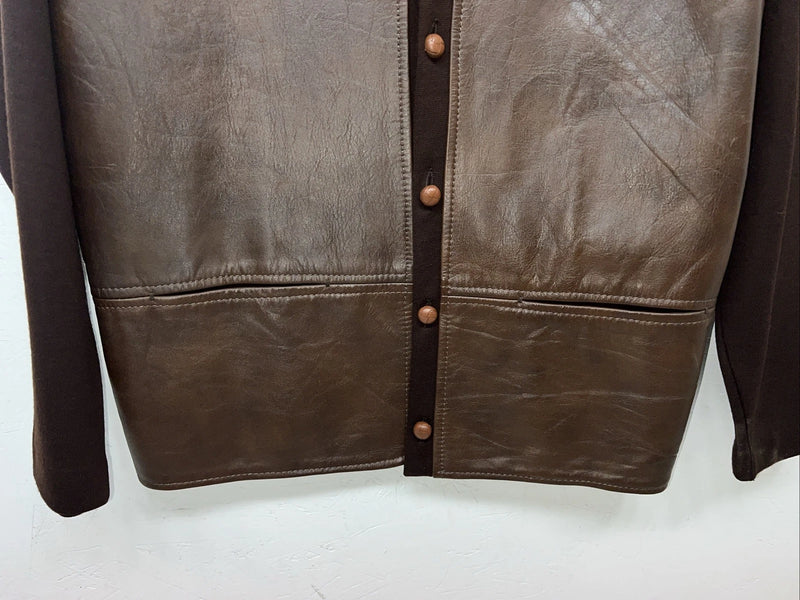 New Women’s Brown Caldwell Virgin Wool Leather Jacket M #429 3C-49