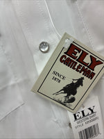 New Boys ELY Cattleman White Long Sleeve Pearl Snap Size 14 AA-41