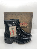 New Women’s Black Lace Up Laredo Cowboy Boots. 28 120 7.5 7 1/2 M. 17-106