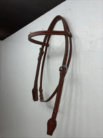 New Leather Trainer Dark Oil Browband Headstall Silver Buckles S-60
