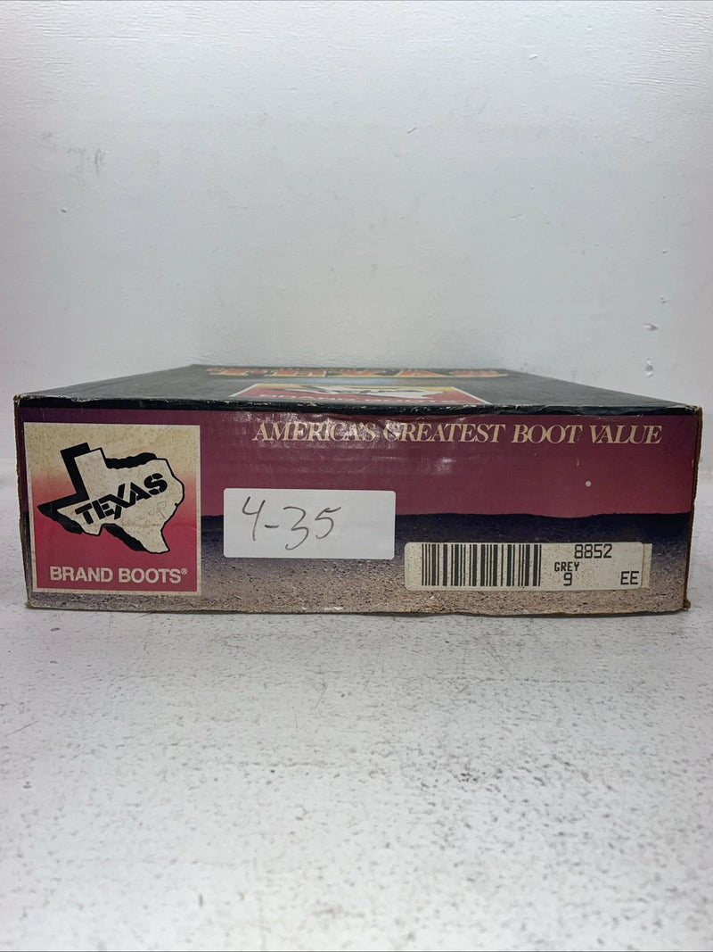 New Men’s Gray Lace Up Texas Brand Cowboy Boots. 8852 9 E E. 3-35