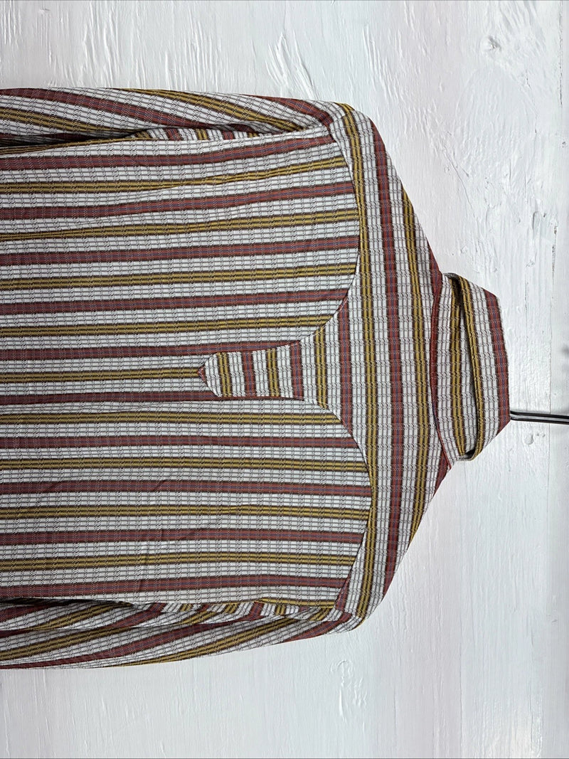 New Men’s Rockmount Multicolor Stripe Long Sleeve Pearl Snap Small AA-108