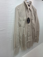 New Men’s Circle S Tan Plaid Long Sleeve Pearl Snap 15 X 34 Medium K-80